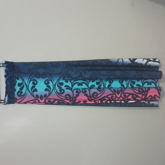 Black Stencil Ombre Stripe Boho Stretch Maxi Skirt - Picture 3 of 8